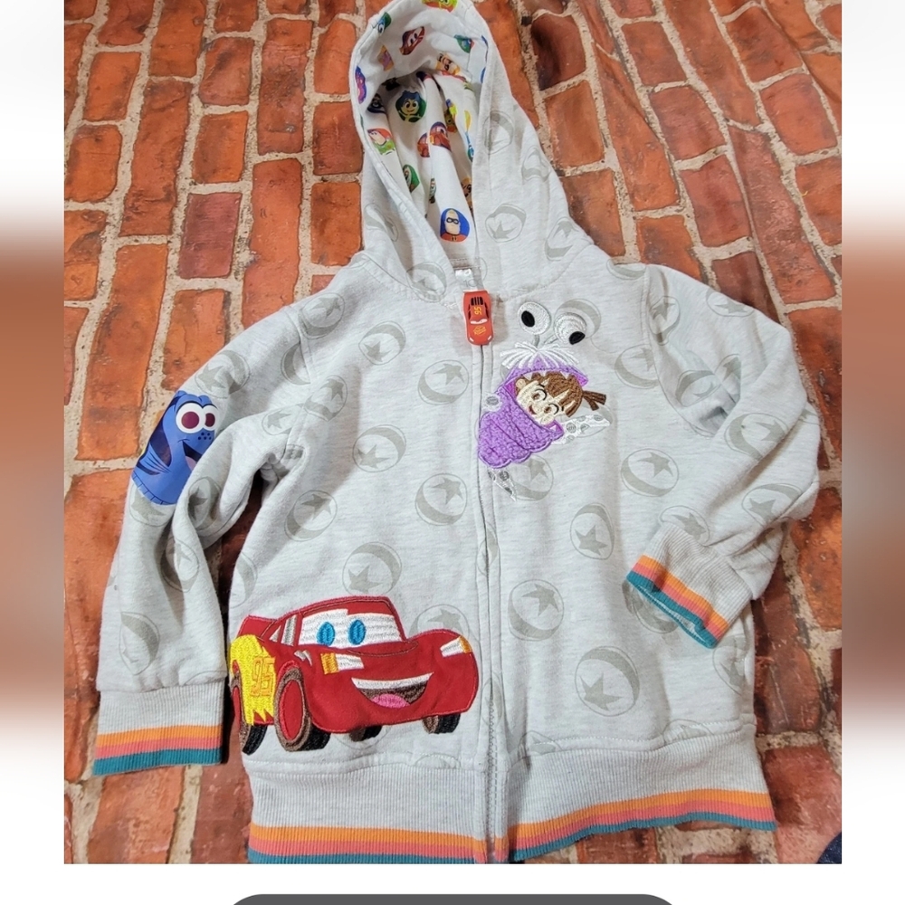 Disney 100 Boy's Full Zip Hoodie PIXAR Monsters Inc Boo McQueen Dory Sz 4 Jacket